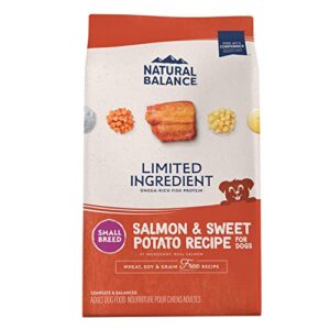 natural balance limited ingredient small breed adult grain-free dry dog food, salmon & sweet potato recipe, 4 pound (pack of 1)
