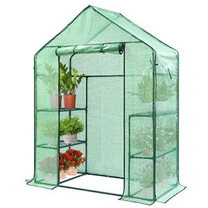 vivosun 57 x 29 x 77-inch mini walk-in green house with windows and anchors, plant garden hot house