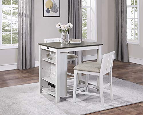 Lexicon Vague 3-Piece Pack Counter Height Set, Gray/White