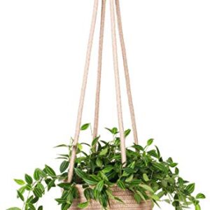 RUIZHIXUAN Hanging Planter Basket Jute Rope Woven Plant Hangers Indoor Hanging Plant Holder Up to 7" Pot Macrame Modern Storage Organizer Home Decor (Jute)