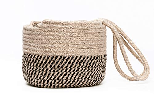 RUIZHIXUAN Hanging Planter Basket Jute Rope Woven Plant Hangers Indoor Hanging Plant Holder Up to 7" Pot Macrame Modern Storage Organizer Home Decor (Jute)