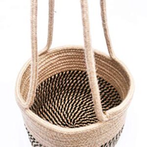 RUIZHIXUAN Hanging Planter Basket Jute Rope Woven Plant Hangers Indoor Hanging Plant Holder Up to 7" Pot Macrame Modern Storage Organizer Home Decor (Jute)