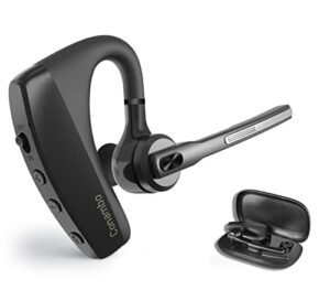 bluetooth headset cvc8.0 noise cancelling dual mic, wireless bluetooth earpiece v5.0 hands-free earphones, compatible with iphone and android cell phones driver/trucker/business