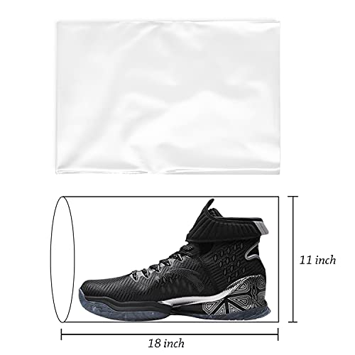 Shoe Shrink Wrap Bags,100Pcs 11x18 Inches Sneaker PVC Heat Shrink Plastic Wrap Large Shoes Protector for Men Women Effectively Avoid Sole Yellowing and Keep Dust Away