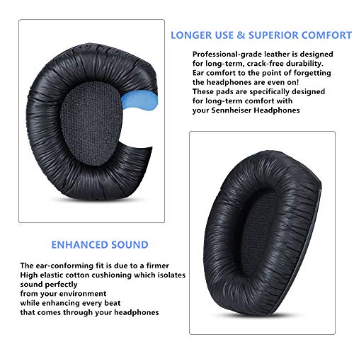 YDYBZB Ear Pads Cups Replacement HDR165 HDR175 HDR185 HDR195 RS165 RS175 RS185 RS195 Compatible with Sennheiser HDR165/175/185/195 RS165/175/185/195 Headphone (Wrinkled Leather HDR/RS165/175/185/195)