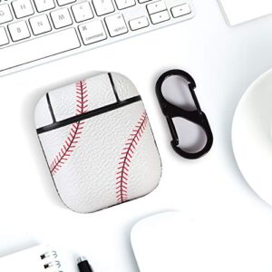 HIDAHE Case for Airpods 2 Case, Apple 1 Airpods Case Cover, Cute Baseball Protective Cover with Keychain Case Compatible with Airpods 1/2, Cool Baseball