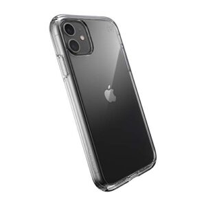 speck iphone 11 clear case - drop protection, anti-yellowing, anti-fade slim transparent - shock-absorbent iphone 11 cases bumper cover - heavy duty - perfect clear presidio