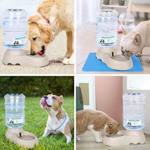 Automatic Cat Water Dispenser with Pet Food Mat for Small Medium Dog Pets Puppy Kitten Big Capacity 1.5 Gallon