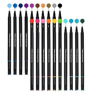 piochoo 20 colored journal planner pens,fine point markers fineliner pens, 0.4mm art markers for adult coloring books bullet journals sketchbooks manga writing note taking,art school office supplies