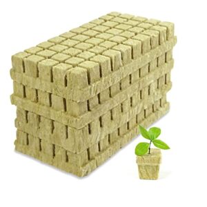 skinnybunny rockwool cubes 1 inch, rock wool planting cubes with holes, rockwool cubes for hydroponics, perfect for soilless culture and transplanting, 4 sheets of 200 cubes