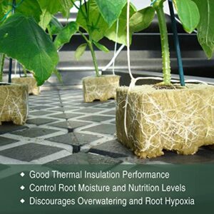 SKINNYBUNNY Rockwool Cubes 1 inch, Rock Wool Planting Cubes with Holes, Rockwool Cubes for Hydroponics, Perfect for Soilless Culture and Transplanting, 4 Sheets of 200 Cubes