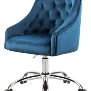 Velvet Fabric Swivel Task Chair for Home Office Ergonomic Comfortable Chair - Navy Blue with Dirt-Proof M-6030S