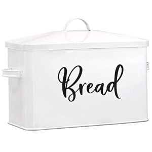 home acre designs bread box - large farmhouse decor style pantry organization and storage container for countertop - rustic kitchen decor