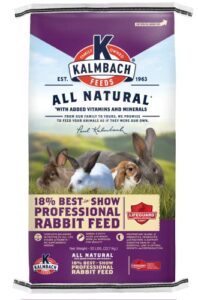 kalmbach feeds 18% best in show rabbit feed for all rabbits, 50 lb bag