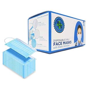 ABFIRE Non-Woven Fabric 3 Ply Disposable face Covers, Blue,Mouth Masks,50COUNT