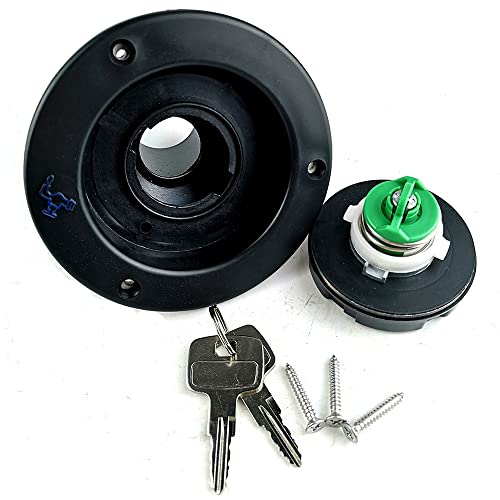 kuayi RV Fresh Water Locking Cap Spring and Seal Ring Design with Inlet Gravity Fresh Water Filling Hatch for Camping Trailer Gravity RV (Black)