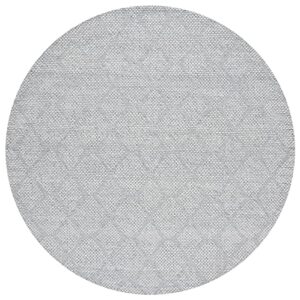 SAFAVIEH Marbella Collection 7' Round Silver/Grey MRB551G Handmade Premium Wool Area Rug