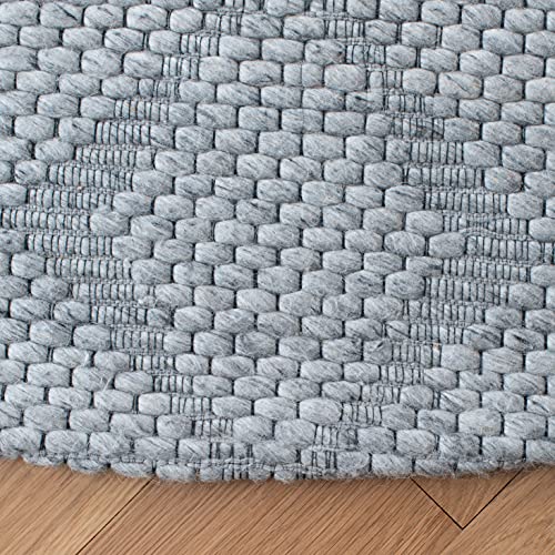 SAFAVIEH Marbella Collection 7' Round Silver/Grey MRB551G Handmade Premium Wool Area Rug