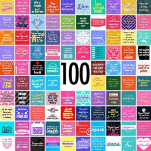 savoychef 100 motivational inspirational cards- encouragement, gratitude, and self care - 3"x3" size