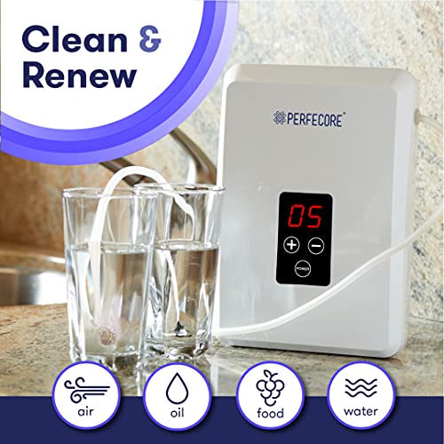 Perfecore Water Ozonator - Odor Eliminator and Fresh Water Machine w/Diffuser Stones and Timer - For Home, Kitchen, Fruits & Vegetables - 600 mg/Hour﻿