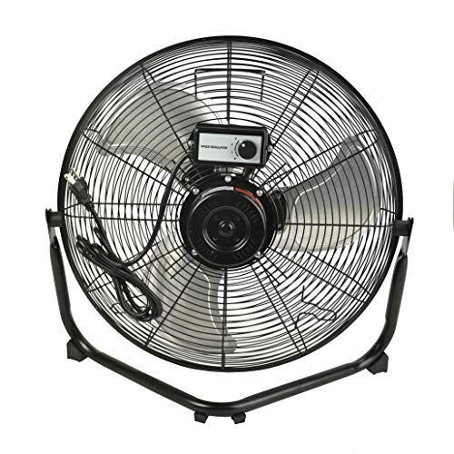 Aain(R AA010 20'' High Velocity Floor Fan, 6000 CFM Industrial Metal Fans for Industrial Garage Shop, 3 Speed Settings, Black