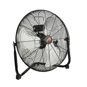 Aain(R AA010 20'' High Velocity Floor Fan, 6000 CFM Industrial Metal Fans for Industrial Garage Shop, 3 Speed Settings, Black