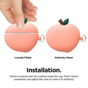 elago Peach Case Compatible with Apple AirPods Pro Case, 3D Cute Design Case Cover with Keychain, Supports Wireless Charging (Peach) [US Patent Registered]