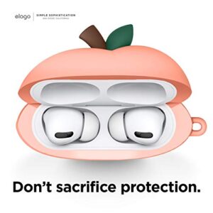 elago Peach Case Compatible with Apple AirPods Pro Case, 3D Cute Design Case Cover with Keychain, Supports Wireless Charging (Peach) [US Patent Registered]