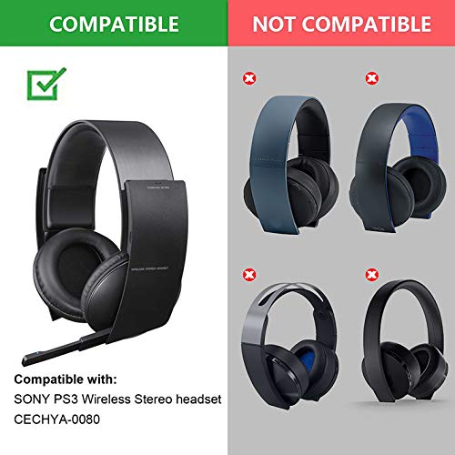 Defean Earpad Repair Parts Suit Replacement Ear Pad and Headband Pad Compatible with Sony PS3 PS4 Wireless Stereo Headset CECHYA-0080 Headphones