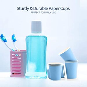 Turbo Bee 600Pack 3oz Disposable Paper Cups,Hot/Cold Beverage Drinking Cup，Small Blue Paper Cups for Bathroom and Mouthwash…