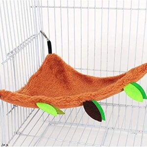 5pcs Hamster Hammock Small Animals Hanging Warm Bed House Cage Nest Accessories Forest Pattern Cage Toy Leaf Hanging Tunnel and Swing for Sugar Glider Squirrel Hamster Playing Sleeping