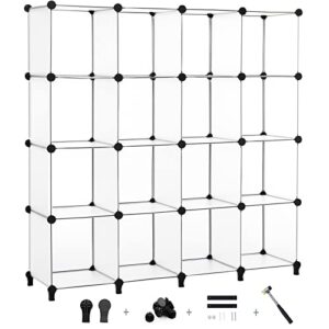 anwbroad cube storage organizer 16 cubes diy closet cabinet bookshelf kids organizers and storage for bedroom closet organizer cubby shelving plastic bookcase office living room white ulcs016t