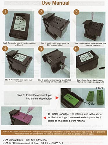 F-ink Ink Refill Tools Compatible with PIXMA Inkjet Ink Cartridges 245XL 246XL 210XL 211XL PG-245 CL-246 PG-210 CL-211 PG-243 CL-244