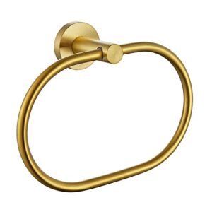 Bath Towel Ring Brushed Gold, APLusee 304 Stainless Steel Swivel Hand Towel Holder Dry Rack Near The Sink, Modern Bathroom Accessories