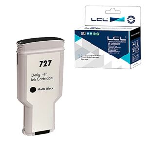 lcl compatible ink cartridge pigment replacement for hp 727 xl c1q12a b3p22a 300ml high yield designjet t1500 t2500 t2530ps t920 t930 t930 t1530 designjet t3500 (1-pack matte black)