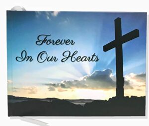 funeral guest book | memorial guest book | guest book for funeral hardcover | guestbook for sign in, celebration of life memorial service | funeral guest sign book with memory table card sign included