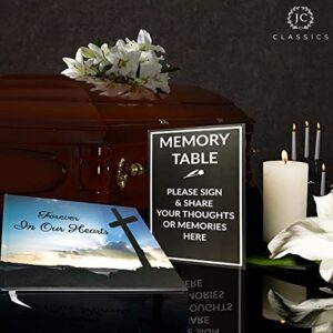 Funeral Guest Book | Memorial Guest Book | Guest Book for Funeral Hardcover | Guestbook for Sign in, Celebration of Life Memorial Service | Funeral Guest Sign Book with Memory Table Card Sign Included