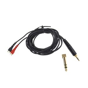 micro traders audio cable wire with 3.5/6.3mm jack, compatible with sennheiser hd25 hd560 hd540-2.5m cable(left and right equal length)