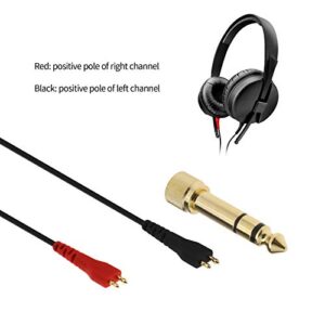 Micro Traders Audio Cable Wire with 3.5/6.3mm Jack, Compatible with Sennheiser HD25 HD560 HD540-2.5m Cable(Left and Right Equal Length)