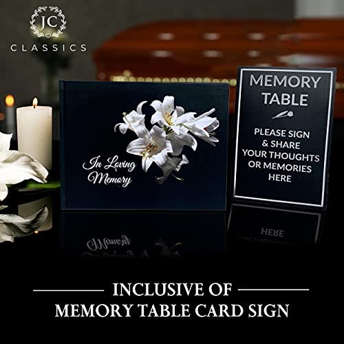 Funeral Guest Book | Memorial Guest Book | Guest Book for Funeral Hardcover | Guestbook for Sign in, Celebration of Life Memorial Service | Funeral Guest Sign Book with Memory Table Card Sign Included