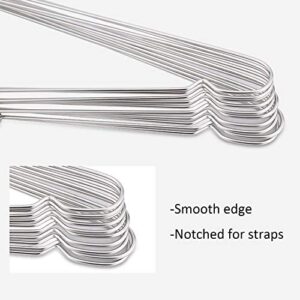 Tosnail 50 Pack Stainless Steel Strong Wire Metal Hangers Heavy Duty Clothes Hangers - 16.5"/42cm