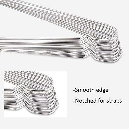 Tosnail 50 Pack Stainless Steel Strong Wire Metal Hangers Heavy Duty Clothes Hangers - 16.5"/42cm