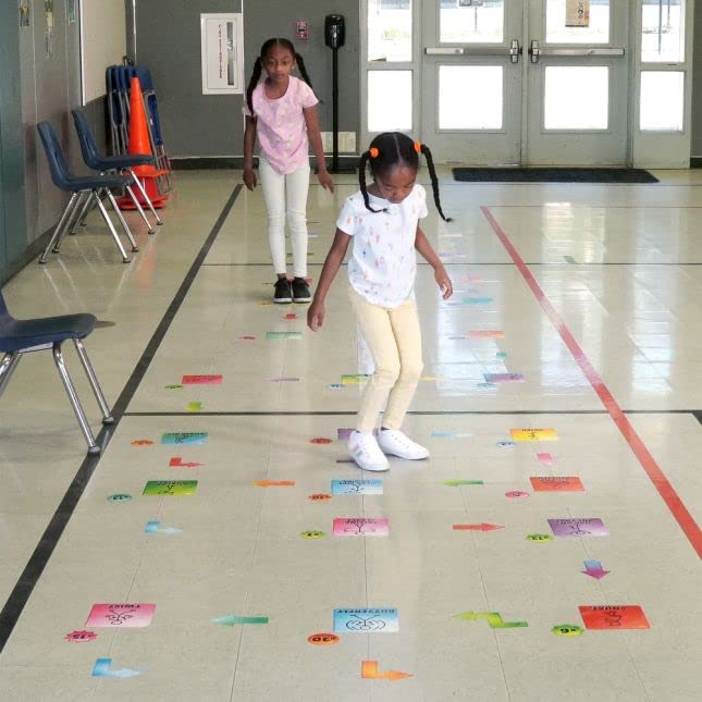 EZ Stick Sensory Path for Hallways – 98 Decals for Floors, Get Moving