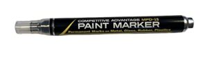 competitive advantage enamel paint markers mpd, matte black medium 2mm – 1 pack permanent markers, make permanent marks on metal, glass, rubber, plastic & more, waterproof uv resistant
