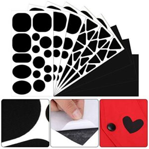 9 Sheets Nylon Repair Patches Self Adhesive Patch Different Size and Shapes Clothes Patch Fabric Clothing Repair Patch for Down Jacket, Tent Clothes, Bag and Outerwear Repair (Black)