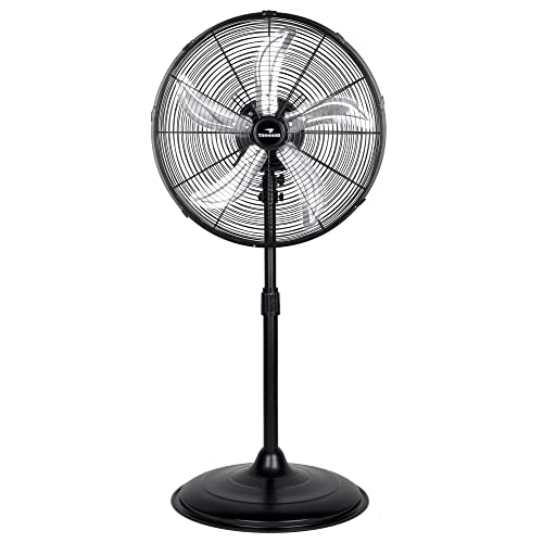 Tornado 20 Inch High Velocity Metal Oscillating Pedestal Fan Commercial, Industrial Use 3 Speed 5000 CFM 1/6 HP 6.6 FT Cord UL Safety Listed