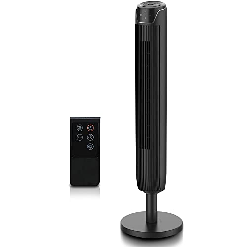 Senville SENTF-19JRA 42" Oscillating Tower Fan 3 Speed Remote Control Timer Adjustable Height Black