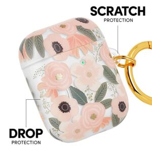 Rifle Paper Co. Airpods 2nd / 1st Generation Case Cover w/Keychain Ring [Wireless Charging] [Front LED Visible] Cute Apple Airpods Case 2 & 1 w/Floral Design, Anti Scratch - Wild Flowers