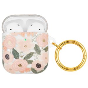 Rifle Paper Co. Airpods 2nd / 1st Generation Case Cover w/Keychain Ring [Wireless Charging] [Front LED Visible] Cute Apple Airpods Case 2 & 1 w/Floral Design, Anti Scratch - Wild Flowers