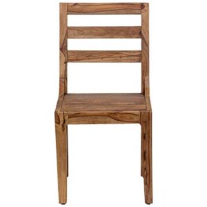 Hawthorne Collections 18" Modern Solid Sheesham Wood Dining Chair in Mahogany